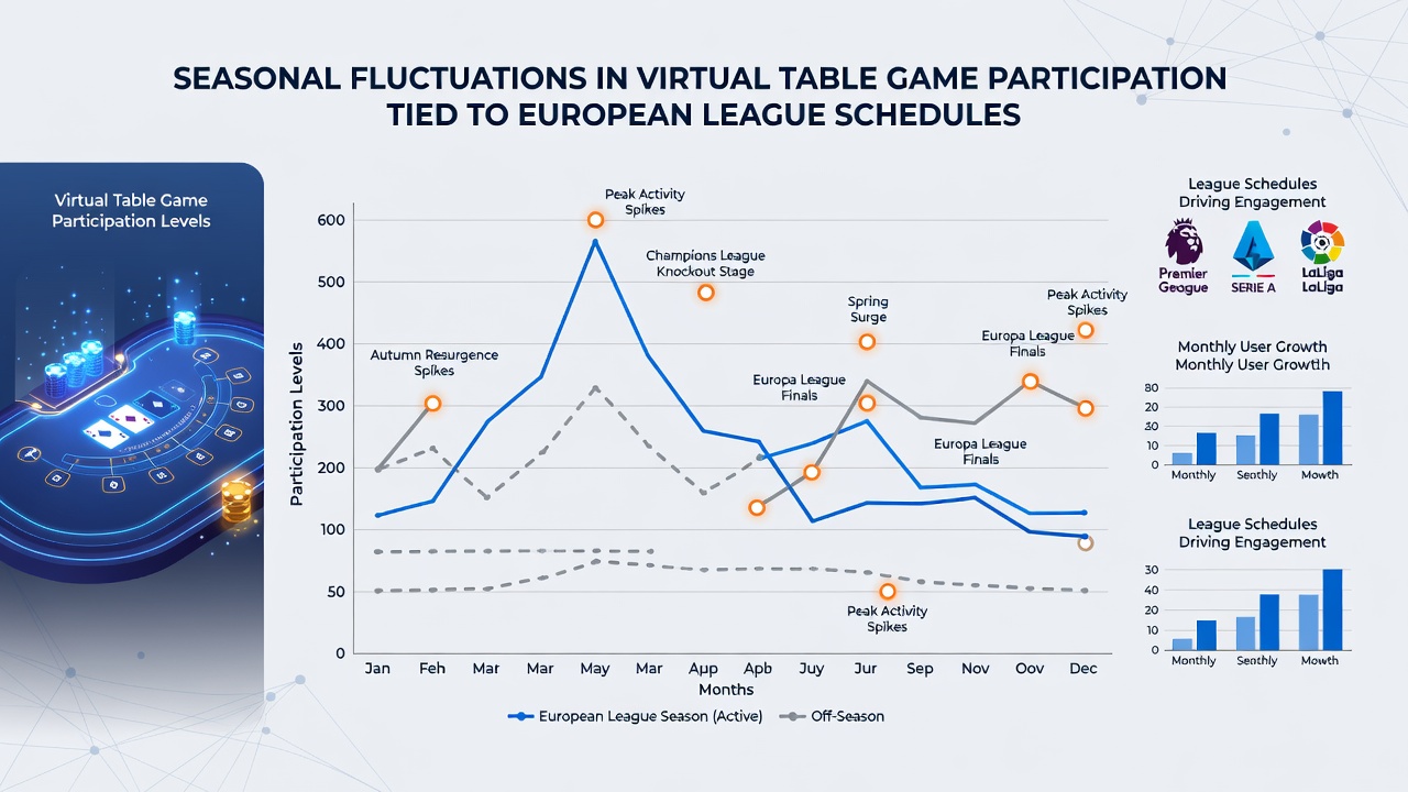 Heatmap illustrating hourly participation rates in virtual table games during European league match days versus non-match periods